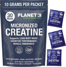 Load image into Gallery viewer, Case of 10 Gram Creatine Packets by Planet 3 Vitamin Packs.  22 Pouches per Case. 30 Packets in Each Pouch.

